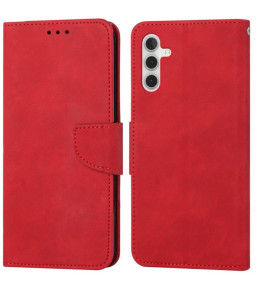 Луксозен кожен калъф тефтер стойка и клипс FLEXI за Samsung Galaxy A34 5G SM-A346B червен 